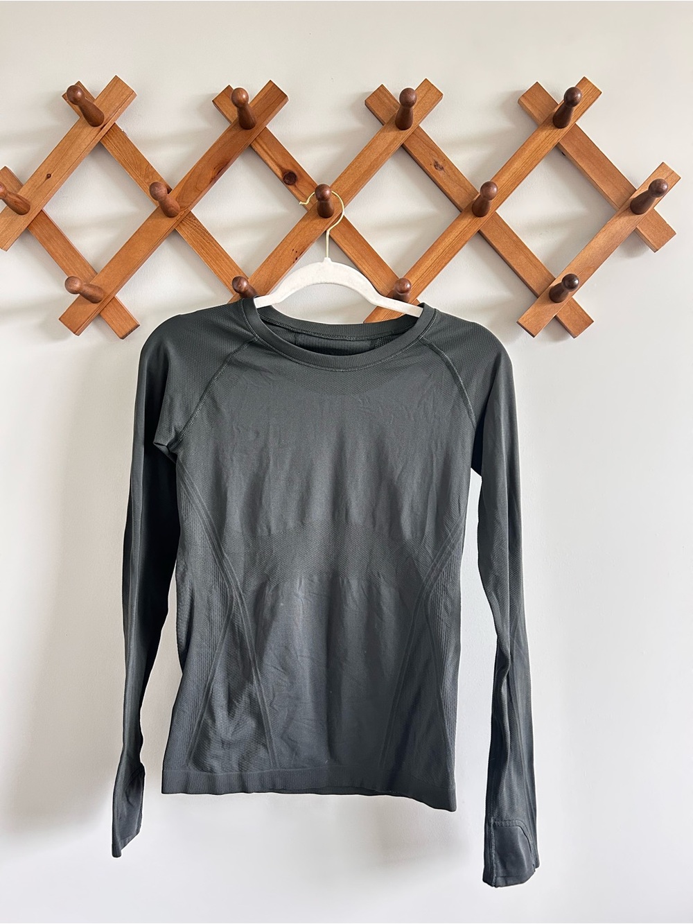 Athleta Long-Sleeve Performance Tee - Gray Green